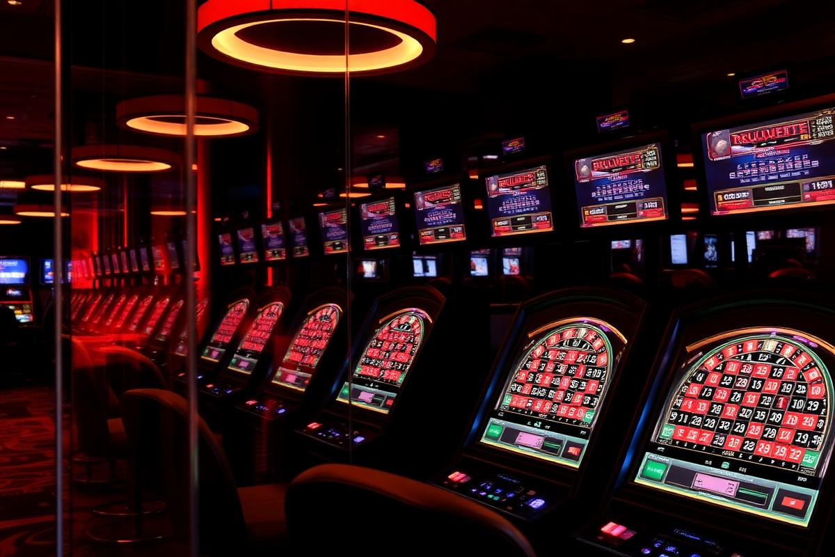 Automatic roulette terminals in a floor installation